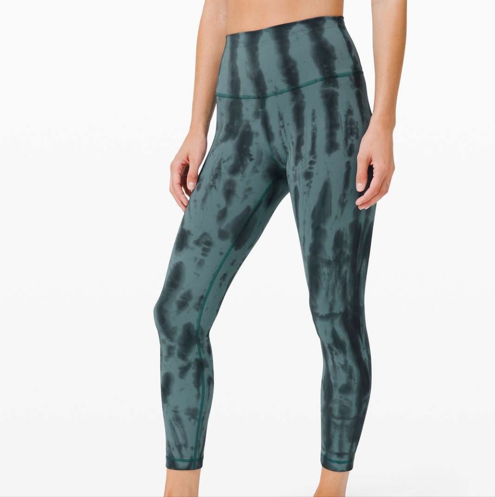 Lululemon Wunder Train High-Rise Tight 25" Forest Shibori Graphite Grey Teal 6